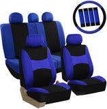 FH Group FB030PURPLE-COMBO Seat Cover Combo Set with Steering Wheel Cover and Seat Belt Pad (Airbag Compatible and Split Bench Purple)