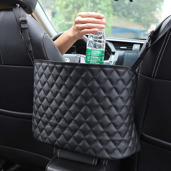 ANLEM Car Pocket Handbag Holder Driver Storage Netting Pouch Handbag Holder Front Seat Storage Barrier of Backseat Pet Kids Car Purse Black Net Pocket
