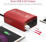 300W Power Inverter DC 12V to 110V AC Car Inverter with 4.2A Dual USB Car Adapter