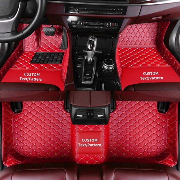 Custom Diamond Floor Mats Cargo Liners for Car SUV Van & Truck Sedan Coupe Customizable Front and Rear Liners All Weather Protection Red