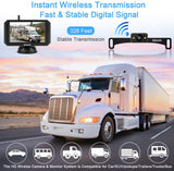 DALLUX Wireless Backup Camera with Stable Digital Signal,5 Inch Monitor+HD 1080P Front/Rear View Night Vision Waterproof Camera for Car,Pickup,Truck,RV,SUV,Van,Camper License Plate Easy Installation