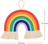 ituansen Rainbow Pom Pom Garland,Macrame Rainbow Wall Hanging Decor Tassel Garland Pom Pom Ball String Banner for Home Decor Nursey Dorm Room Kids Room Decor Baby Shower Party Supplies (R6)