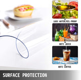 Mophorn 110 x 46 Inches Crystal Clear Table Protector Clear PVC Table Top Protector 2millimeters Thick Table Cover Rectangular Table Pads for Dining Room Table