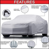 iCarCover 10-Layers All Weather Waterproof Snow Rain UV Sun Dust Protection Automobile Outdoor Coupe Sedan Hatchback Wagon Custom-Fit Full Body Auto Vehicle Car Cover - Cars Up to 173"