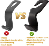 Car Hooks for Purses and Bags, Car Back Seat Headrest Hanger Vehicle Beige Leather Storage Hook