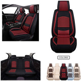 Fabric Wool Like Cloth Car Seat Covers, Linen Automotive Vehicle Cushion Cover for Cars SUV Pick-up Truck Universal Fit Set for Auto Interior Accessories (OS-013 Full Set, TAN&Coffee)