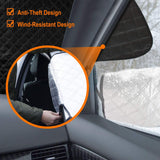 AURELIO TECH Magnetic Car Windshield Snow Cover with Side Mirror Covers for Ice Snow and Frost, Double Side Design, 4 Layers Protection, Extra Large, Fits Most Cars, Trucks, SUVs, Minivans