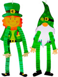 4E's Novelty St Patricks Day Door Decorations 2 Signs 48" Wall Decor Leprechaun & Gnome Home Decor Saint Patrick's Day Green Shamrock Party Supplies Accessories Home Indoor Door Hanging Decorations