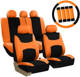 FH Group FB030PURPLE-COMBO Seat Cover Combo Set with Steering Wheel Cover and Seat Belt Pad (Airbag Compatible and Split Bench Purple)