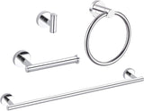 MARMOLUX ACC 4 Pieces Bathroom Hardware Set-Towel Hooks, Hand Towel Holder/Towel Ring, Toilet Paper Holder, Wall Mount Towel Bar Set SUS 304 Stainless Steel Brushed Bathroom Accessories