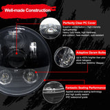 Wisamic 5-3/4 5.75 inch LED Headlight - Compatible with Harley Davidson Dyna Street Bob Super Wide Glide Low Rider Night Rod Train Softail Deuce Custom Sportster Iron 883-Black
