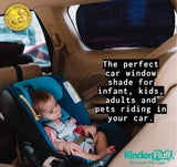 Kinder Fluff Car Window Sunshades (4X)-The Only Certified Sunshade to Block 99.79% UVA & 99.95% UVB -Mom's Choice Gold Award Winner- 120GSM & 15S Static Film Sun Shades