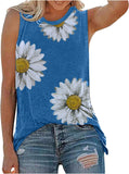 Women Tank Tops, Womens Sunflower Cute Printed Vest Tshirt Sleeveless Workout Blouse Casual Summer Tank Top Tunic Tee