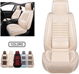 Fabric Wool Like Cloth Car Seat Covers, Linen Automotive Vehicle Cushion Cover for Cars SUV Pick-up Truck Universal Fit Set for Auto Interior Accessories (OS-013 Full Set, TAN&Coffee)