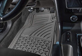 OxGord Tactical All-Weather Rubber Floor-Mats - Waterproof Protector for Spills, Dog, Pets, Car, SUV, Minivan, Truck - 4-Piece Set Gray