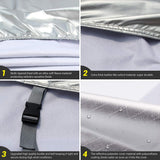 Tecoom Super Heavy Duty Multiple Layers SUV Cover All Weather Waterproof Windproof Reflective Snow Sun Rain UV Protective Outdoor with Buckles and Belt Fit 196-210 inches SUV