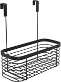 Lilimpact Metal Over the Cabinet Kitchen Storage Organizer Basket for Kitchen Pantry (Black)