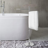 MyGift 40-Inch Freestanding Metal Bathroom Towel/Kitchen Towel Rack Stand with 3 Swivel Arms