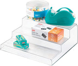 iDesign Linus Linus Plastic 3-Tier Spice Rack, Stadium Organizer Rack for Kitchen Pantry, Cabinet, Countertops, Bathroom, Desk, Clear