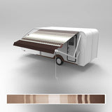ALEKO Retractable RV Awning Fabric Replacement - 20x8 ft Shade Cover for Camper Trailer or Patio - Brown Stripes