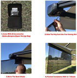 Tentproinc RV Awning Sun Shade 8'X15'3'' Black Mesh Screen Sunshade UV Blocker Complete Kits - 3 Years Limited Warranty