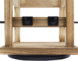 Ikee Design Natural Wood Rotating Jewelry Storage Display, Wooden Hanging Accessories Tower, Holds up to 10 Earring Cards, Oak Color, 7 1/2" W X 7 1/2" D X 15 1/3" H