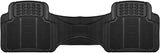 FH Group F11306BLACK Black-Solid Trimmable Heavy Duty All Weather Floor Mats 3pc Full Set