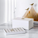 Vlando Jewelry Tray Jewelry Organizer for Drawer Jewelry Organizer Tray Jewelry Drawer Organizer Stackable Jewelry Organizer Trays Drawer Jewelry Organizer-White