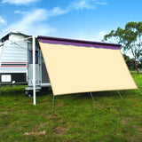 CAMWINGS RV Awning Privacy Screen Shade Panel Kit Sunblock Shade Drop 8 x 10ft, Wheat