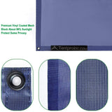 Tentproinc RV Awning Sunshade Screen ● Navy Blue Mesh Sun Shade ● Block Sunshine from Patio Side Direction ● Motorhome Camping Trailer UV Sunblocker ● Canopy Sunscreen-3 Years Lasting