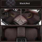 Muchkey car Floor Mats fit for 95% Custom Style Luxury Leather All Weather Protection Floor Liners Full car Floor Mats Black-Red