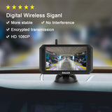 DALLUX Wireless Backup Camera with Stable Digital Signal,5 Inch Monitor+HD 1080P Front/Rear View Night Vision Waterproof Camera for Car,Pickup,Truck,RV,SUV,Van,Camper License Plate Easy Installation