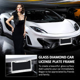 License Plate Frame for Women, Car Exterior Accessories, 2 Pack Handcrafted Crystal Premium Stainless Steel Bling License Plate Covers