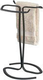 iDesign Axis Metal Hand Towel Holder for Master Bathroom, Vanities, Countertops, Kitchen, Holds 2 Finger Tip Towels, Bronze