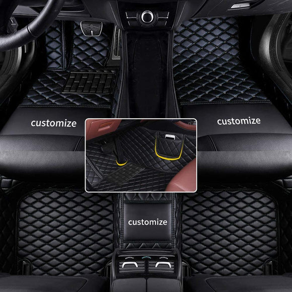 Muchkey car Floor Mats fit for 95% Custom Style Luxury Leather All Weather Protection Floor Liners Full car Floor Mats Black