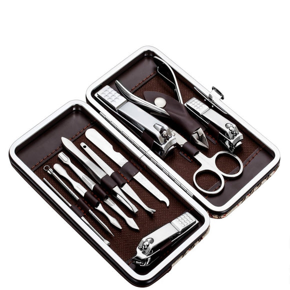 Pedicure Kit, Nail Clippers, Professional Grooming Kit, Nail Tools with Luxurious Travel Case, Set of 12 … (nail clippers 12pcs)