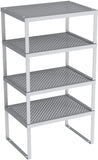 AIYAKA 2-Pack Kitchen Cabinet and Counter Shelf Organizer Expandable Stackable Shelves,Silver
