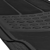 Heavy Duty 5pc Front & Rear Rubber Mats w/Trunk Liner - All Weather Protection - Universal Car Truck SUV - Black