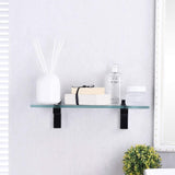 KES Bathroom Tempered Glass Shelf 14" 8MM-Thick Wall Mount Rectangular, Polished Chrome Bracket, BGS3201S35