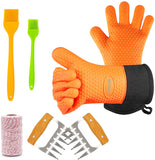 YUWLDD BBQ Gloves Plus Meat Shredder Claws and Silicone Brush- Grill Accessories/Smoker Accessories (Gloves+Claws) (Gloves+Claws+Brush)