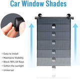 Winsall Auto Sun Shade - Car Sun Shade with 2Pcs Roller Sun Shade for Car Window, Retractable Car Sun Shade for Block Sun Glare and Heat