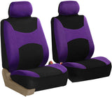 FH Group FB030PURPLE-COMBO Seat Cover Combo Set with Steering Wheel Cover and Seat Belt Pad (Airbag Compatible and Split Bench Purple)