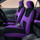 FH Group FB030PURPLE-COMBO Seat Cover Combo Set with Steering Wheel Cover and Seat Belt Pad (Airbag Compatible and Split Bench Purple)
