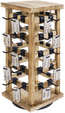 Ikee Design Natural Wood Rotating Jewelry Storage Display, Wooden Hanging Accessories Tower, Holds up to 10 Earring Cards, Oak Color, 7 1/2" W X 7 1/2" D X 15 1/3" H