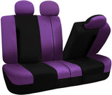 FH Group FB030PURPLE-COMBO Seat Cover Combo Set with Steering Wheel Cover and Seat Belt Pad (Airbag Compatible and Split Bench Purple)