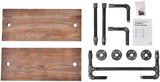 Industrial Pipe Shelf Rustic Wall Shelves with Towel Bar 24" Towel Racks for Bathroom 2-Layer Wood Hanging Shelving