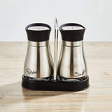 Salt and Pepper Shakers, Stainless Steel with Glass Bottle, Set of 2