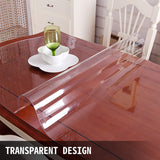 Mophorn 110 x 46 Inches Crystal Clear Table Protector Clear PVC Table Top Protector 2millimeters Thick Table Cover Rectangular Table Pads for Dining Room Table