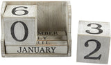 Juvale Calendar Block - Wooden Perpetual Desk Calendar - Home and Office Decor, 5.3 x 3.7 x 2.6 inches