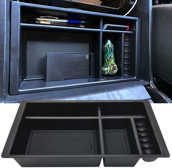 Center Console Organizer Compatible with 2014 2015 2016 2017 2018 Chevy Silverado Tahoe Suburban and GMC Sierra Yukon Tray Accessories Armrest Storage-Full Console w/Bucket Seats ONLY